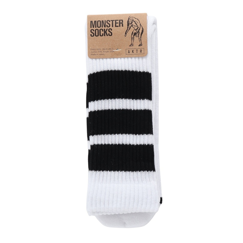 アクター（AKTR）（メンズ、レディース、キッズ）バスケットボール ソックス BASIC MONSTER SOCKS 524-003021 WHBK