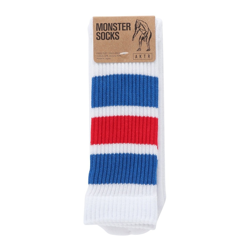 アクター（AKTR）（メンズ、レディース、キッズ）バスケットボール ソックス BASIC MONSTER SOCKS 524-004021 WHBL