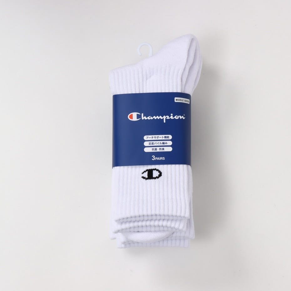 チャンピオン（CHAMPION）（メンズ、レディース）バスケットボール ミドルソックス 3足組 C3-ZB722S 010