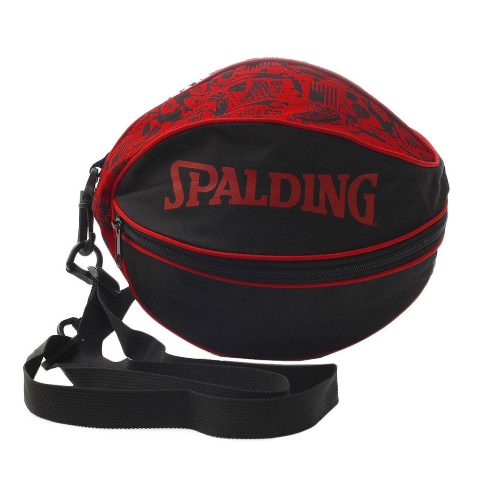 スポルディング（SPALDING）（メンズ、レディース、キッズ）バスケットボール ボールバッグ 1個入れ グラフィティレッド 49-001GR