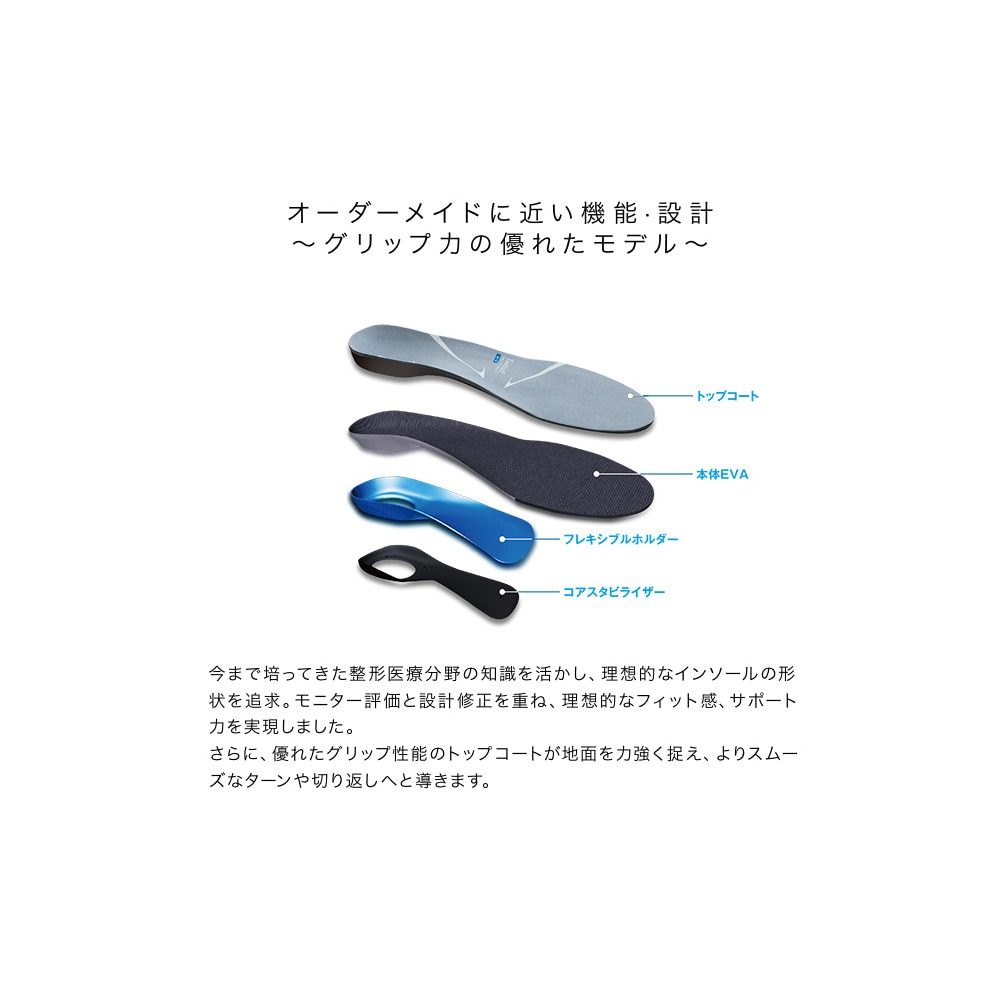 ザムスト（ZAMST）（メンズ）インソール バスケットボール バドミントン フットクラフト アジリティグリップ ハイアーチ Footcraft AGILITY GRIP HIGH