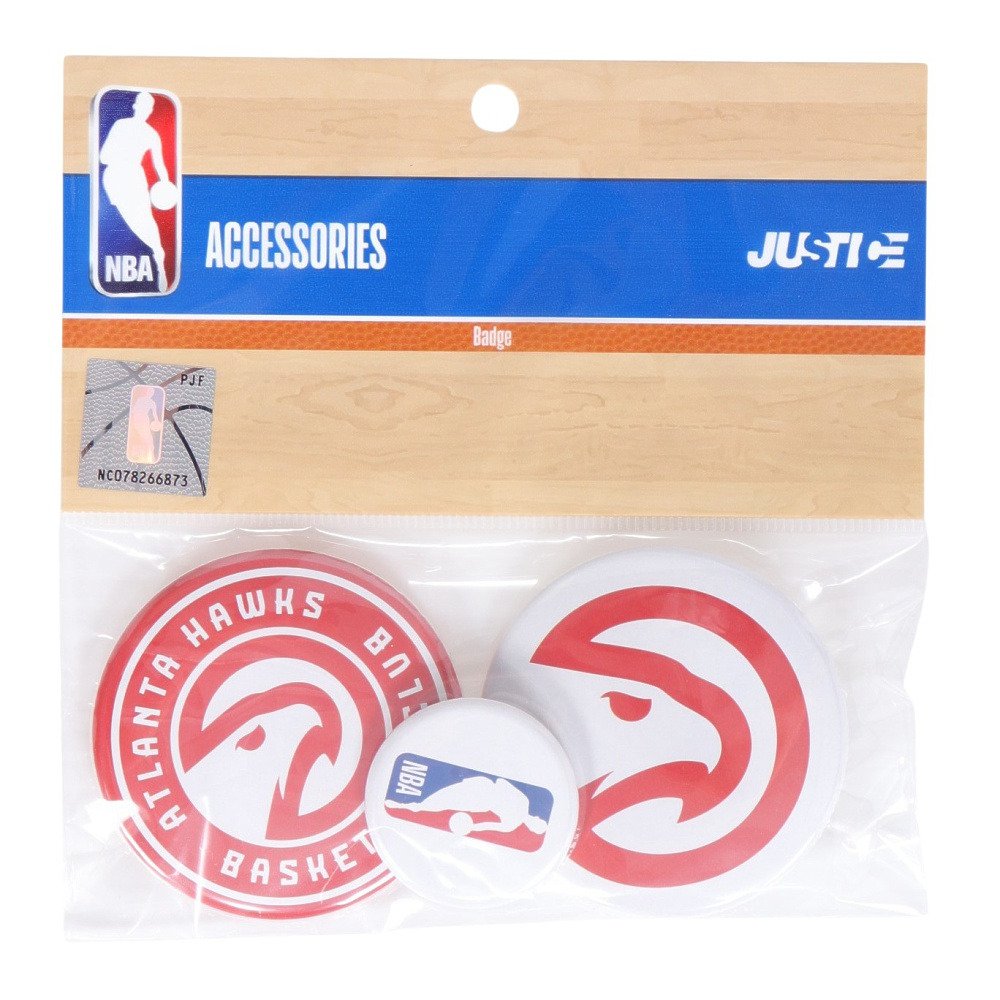 エヌビーエー（NBA）（メンズ、レディース、キッズ）缶バッチセット アトランタ・ホークス NBA32711