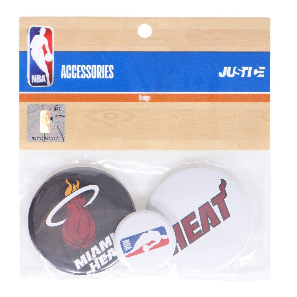 エヌビーエー（NBA）（メンズ、レディース、キッズ）缶バッチセット マイアミ・ヒート NBA32721