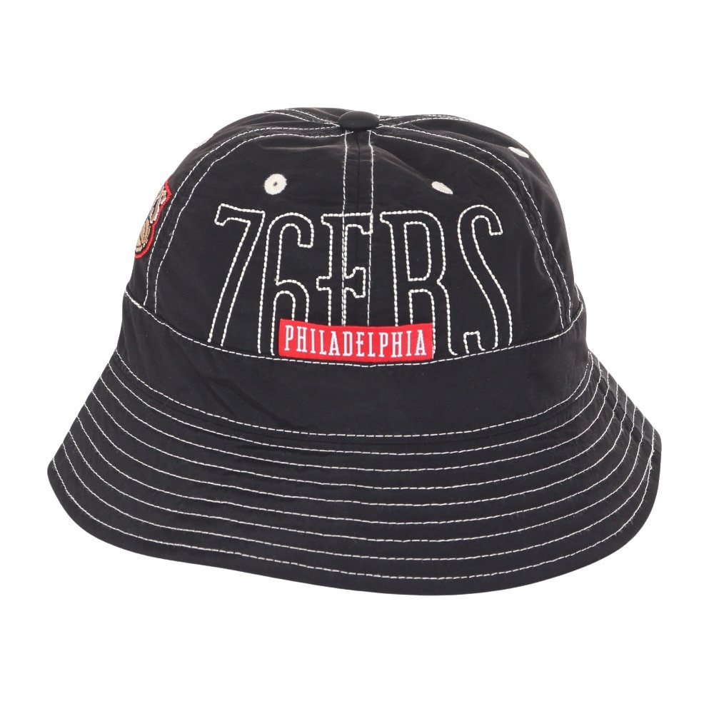 ミッチェルアンドネス（Mitchell&Ness）（メンズ、レディース）バケットハット NBA CONTRAST 6 HWC セブンティシクサーズ HBKB6726-P76BLCK