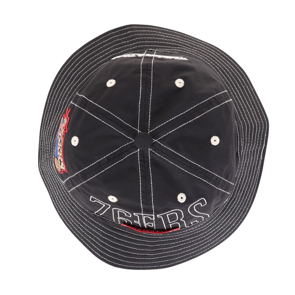 ミッチェルアンドネス（Mitchell&Ness）（メンズ、レディース）バケットハット NBA CONTRAST 6 HWC セブンティシクサーズ HBKB6726-P76BLCK