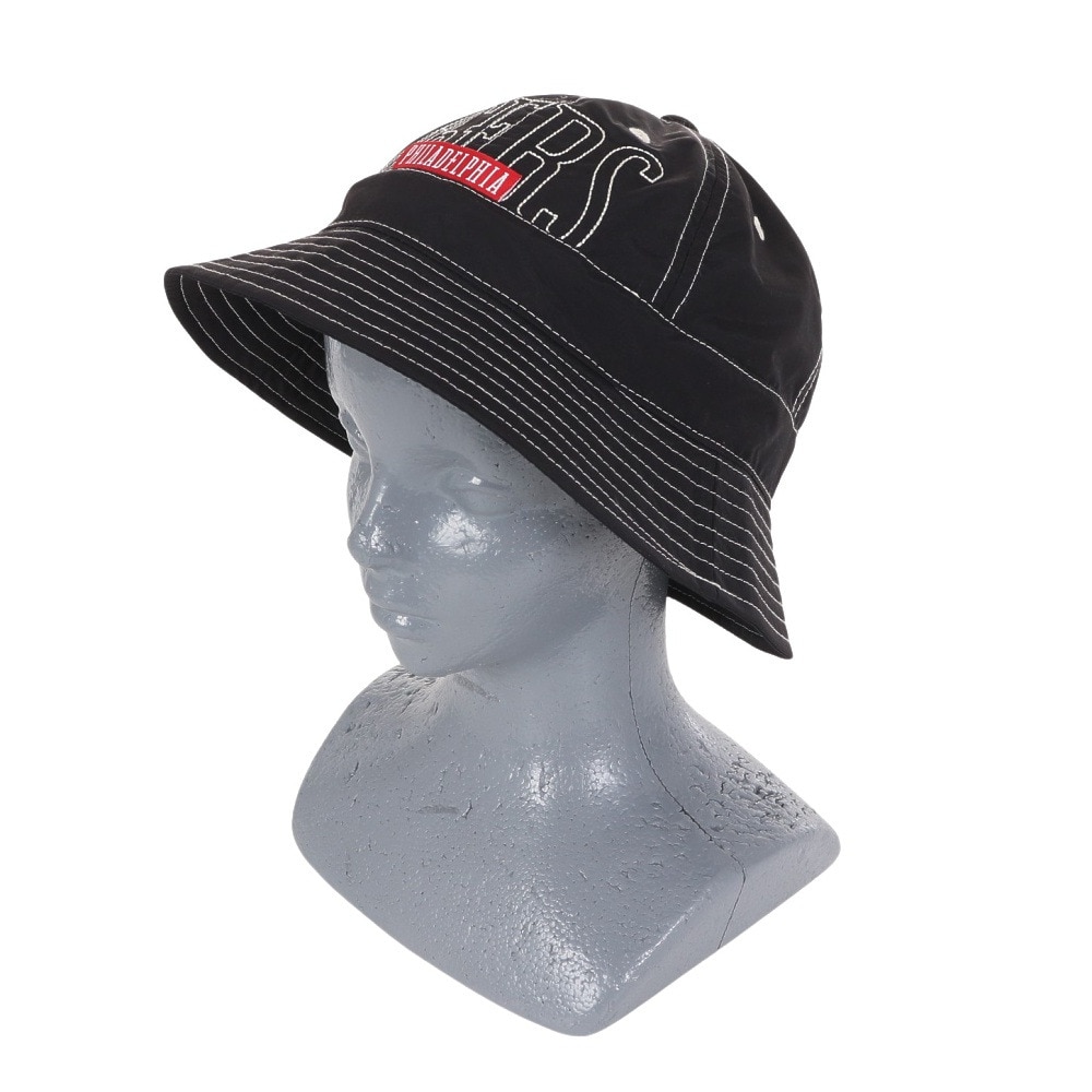 ミッチェルアンドネス（Mitchell&Ness）（メンズ、レディース）バケットハット NBA CONTRAST 6 HWC セブンティシクサーズ HBKB6726-P76BLCK
