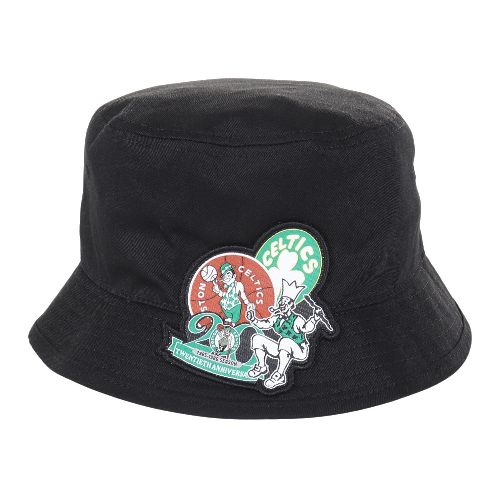 ミッチェルアンドネス（Mitchell&Ness）（メンズ、レディース）バケットハット NBA ロゴラップ HWC セルティックス HBKB6730-BCEBLCK