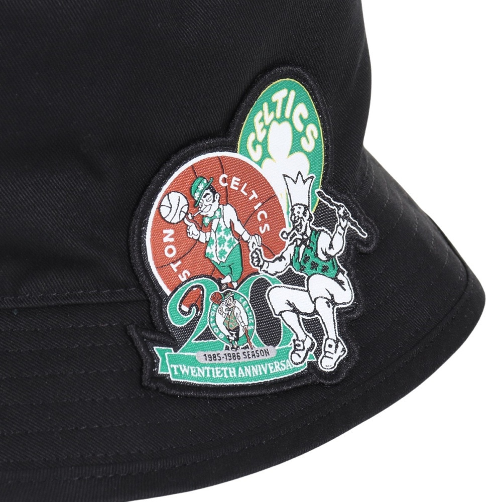 ミッチェルアンドネス（Mitchell&Ness）（メンズ、レディース）バケットハット NBA ロゴラップ HWC セルティックス HBKB6730-BCEBLCK