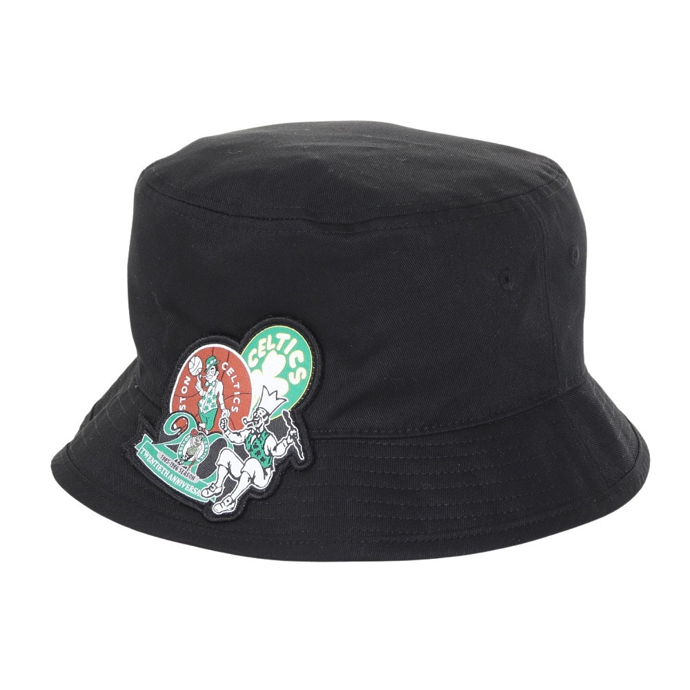 ミッチェルアンドネス（Mitchell&Ness）（メンズ、レディース）バケットハット NBA ロゴラップ HWC セルティックス HBKB6730-BCEBLCK