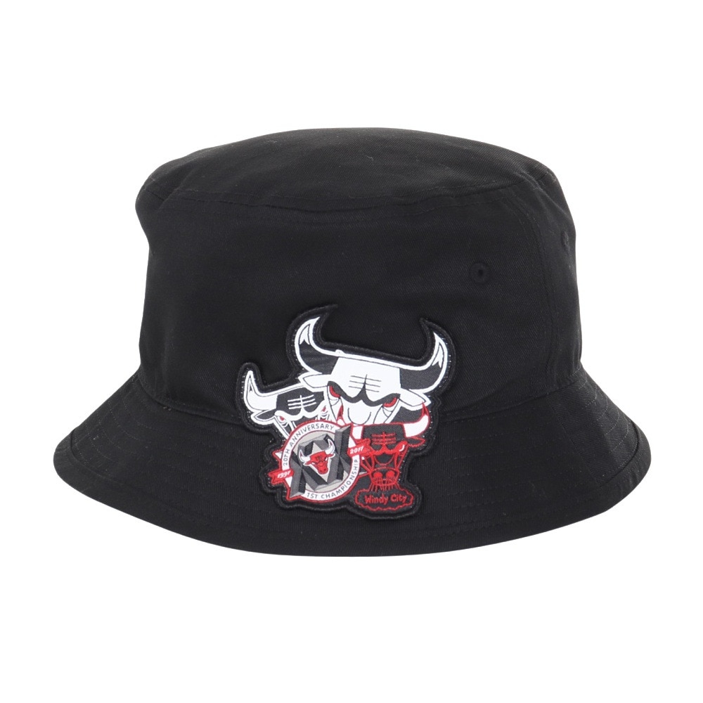 ミッチェルアンドネス（Mitchell&Ness）（メンズ、レディース）バケットハット NBA ロゴラップ HWC シカゴブルズ HBKB6730-CBUBLCK
