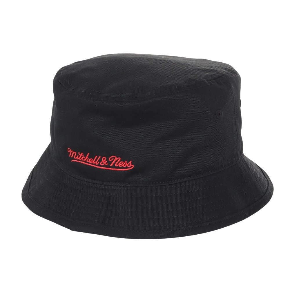 ミッチェルアンドネス（Mitchell&Ness）（メンズ、レディース）バケットハット NBA ロゴラップ HWC マイアミ・ヒート HBKB6730-MHEBLCK