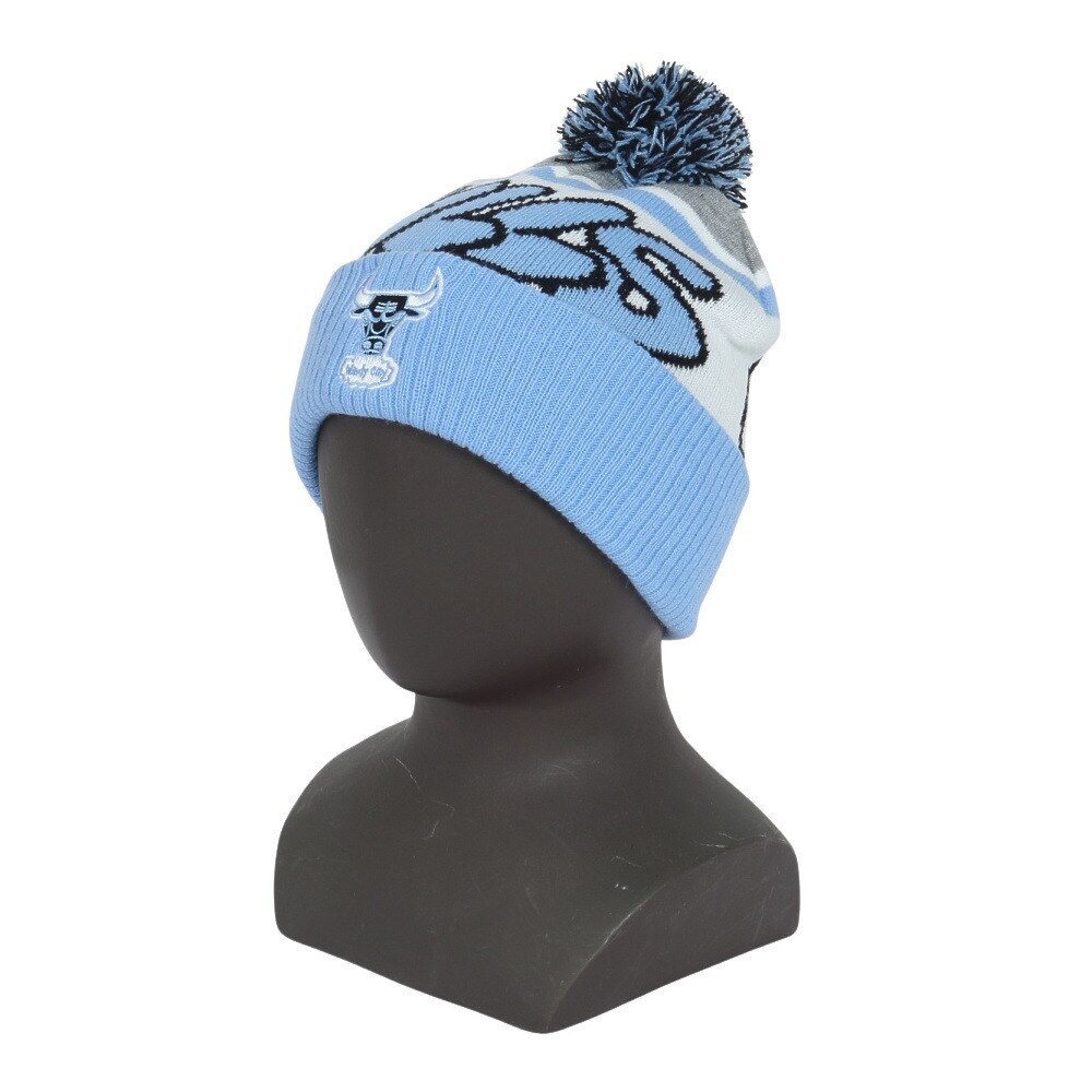 ミッチェルアンドネス（Mitchell&Ness）（メンズ、レディース）ポンポン ニットキャップ HWC CBU NBA シカゴ ブルズ ニット帽 HK10693-CBULTBL