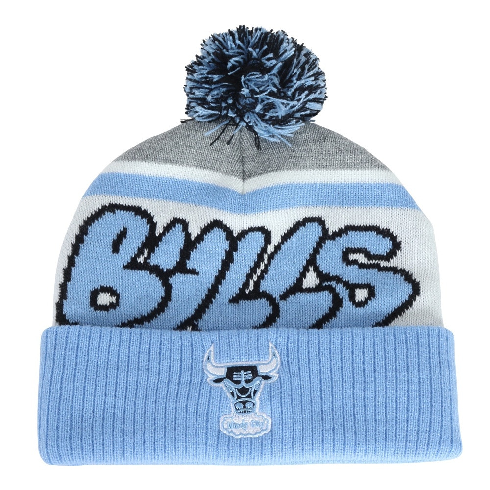 ミッチェルアンドネス（Mitchell&Ness）（メンズ、レディース）ポンポン ニットキャップ HWC CBU NBA シカゴ ブルズ ニット帽 HK10693-CBULTBL