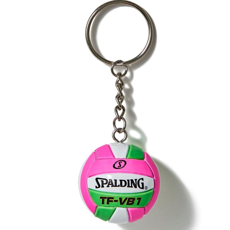 スポルディング（SPALDING）（メンズ、レディース、キッズ）バレーボール キーチェーン ピンク×グリーン 11-009VPG