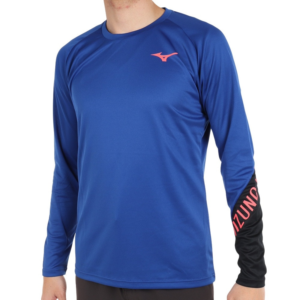 ミズノ（MIZUNO）（メンズ、レディース）バレーボールウェア Basicプラクティスシャツ 長袖 V2MA253325