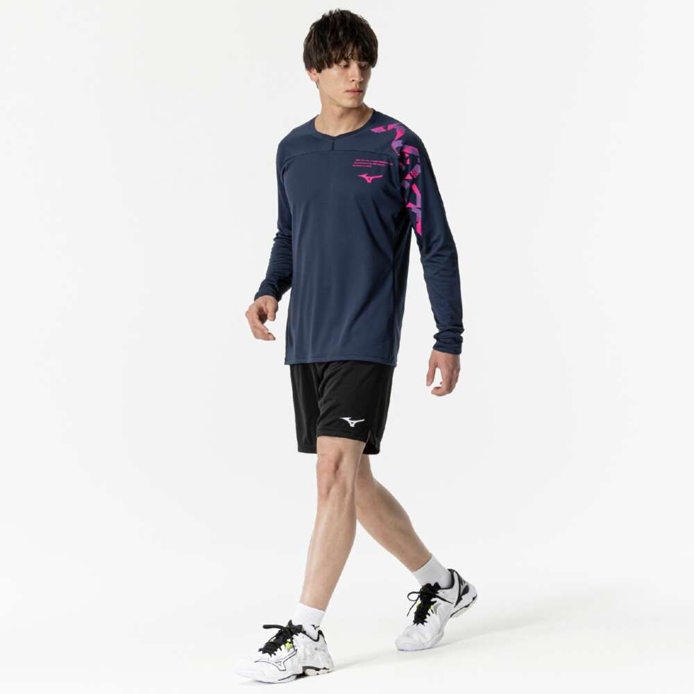 ミズノ（MIZUNO）（メンズ、レディース）バレーボールウェア 長袖 N-XTプラクティスシャツ V2MAB51114