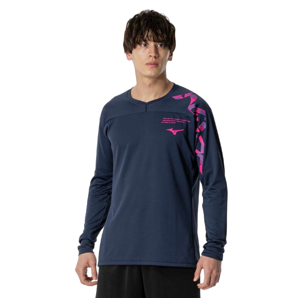 ミズノ（MIZUNO）（メンズ、レディース）バレーボールウェア 長袖 N-XTプラクティスシャツ V2MAB51114