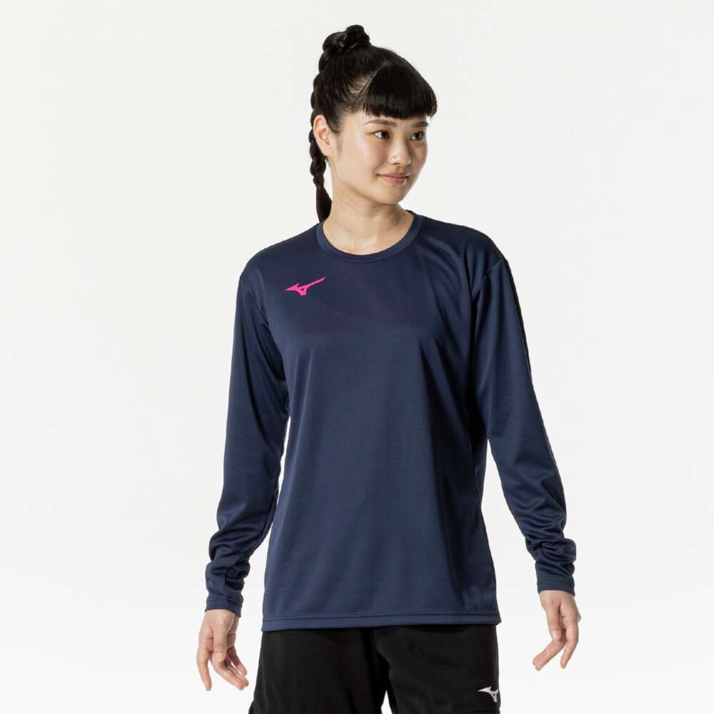 ミズノ（MIZUNO）（メンズ、レディース）バレーボールウェア 長袖 Basicプラクティスシャツ V2MAB53214