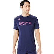アシックス(ASICS)(メンズ)バレーボールウェア 半袖 ドライプリント Tシャツ メンズ ネイビー 2051A309.400