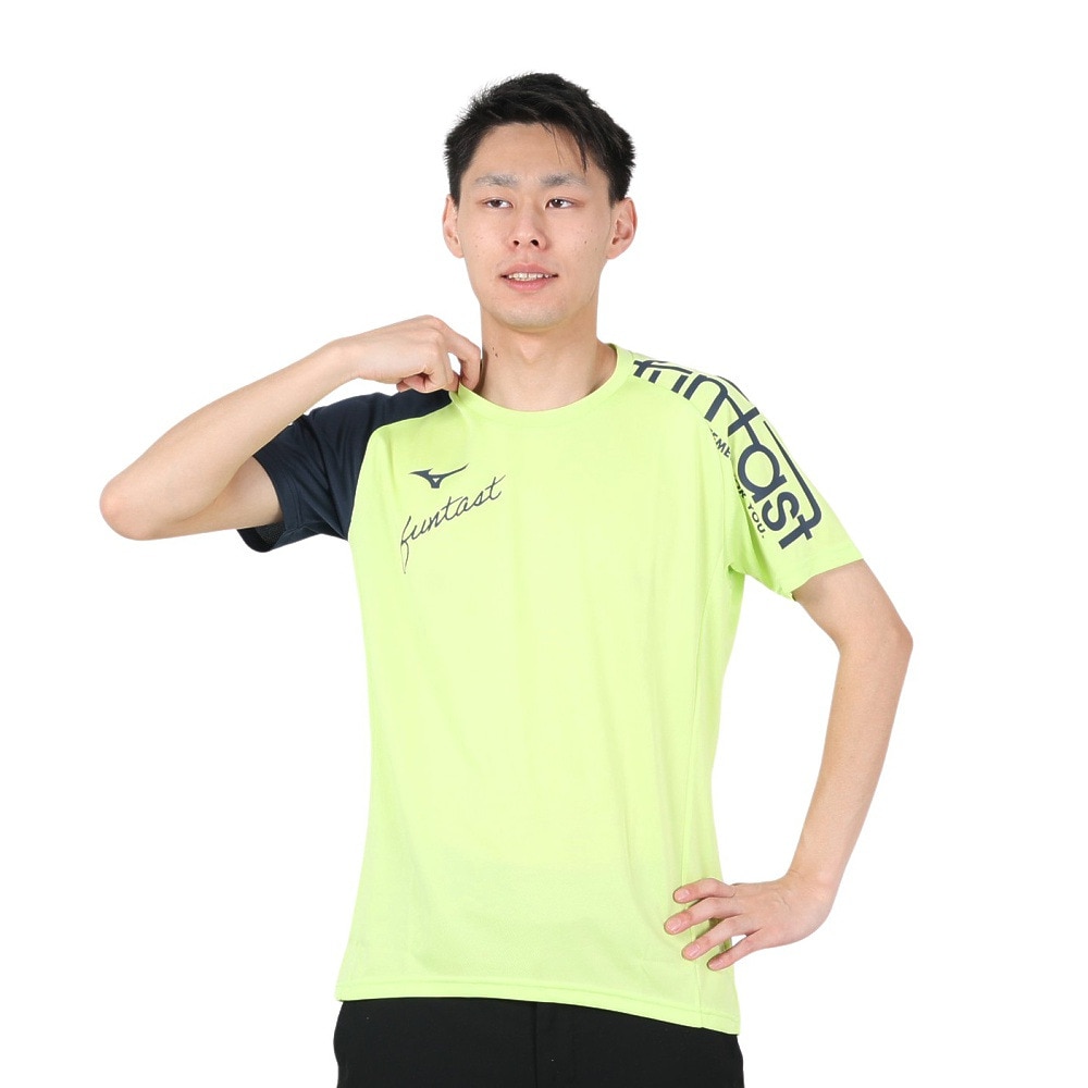 ミズノ（MIZUNO）（メンズ）バレーボールウェア FUNTASTプラクティスシャツ 半袖 V2MAA10137 速乾
