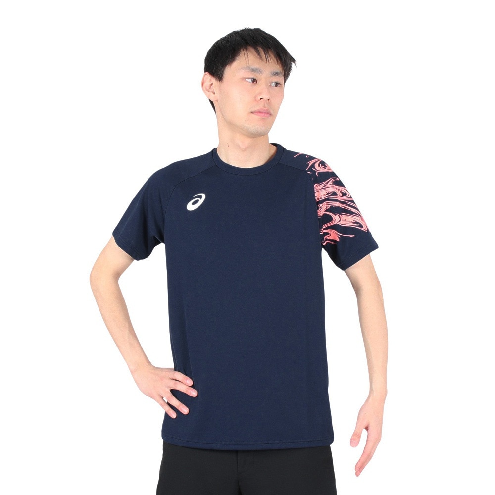 アシックス（ASICS）（メンズ）バレーボールウェア ドライプリント半袖シャツ 2051A328.400
