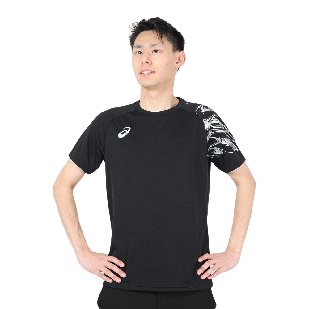 アシックス（ASICS）（メンズ）バレーボールウェア ドライプリント半袖シャツ 2051A328.002