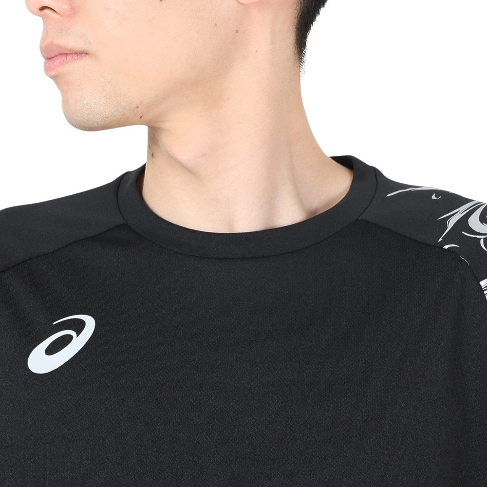 アシックス（ASICS）（メンズ）バレーボールウェア ドライプリント半袖シャツ 2051A328.002 速乾