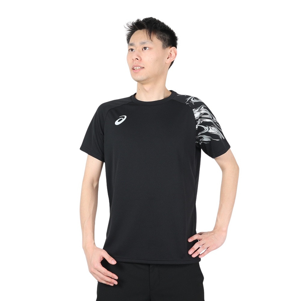 アシックス（ASICS）（メンズ）バレーボールウェア ドライプリント半袖シャツ 2051A328.002 速乾