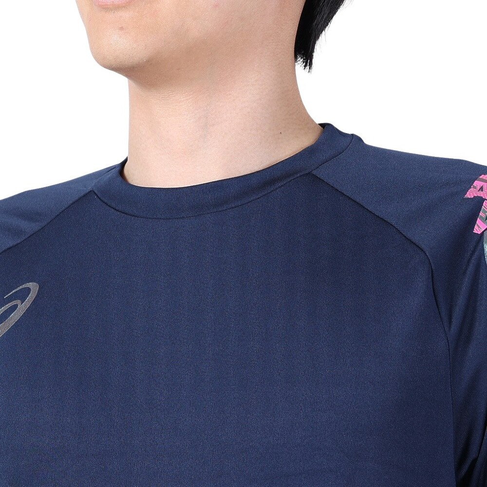 アシックス（ASICS）（メンズ）バレーボールウェア ドライオーロラプリント半袖シャツ 2051A350.400