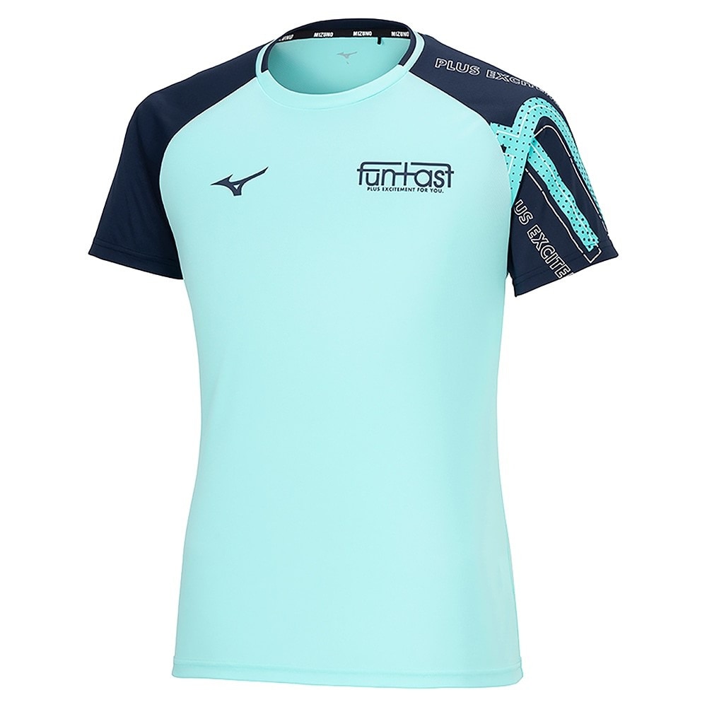 ミズノ（MIZUNO）（メンズ、レディース）バレーボールウェア Funtastプラクティスシャツ 半袖Tシャツ V2MAB10120 速乾