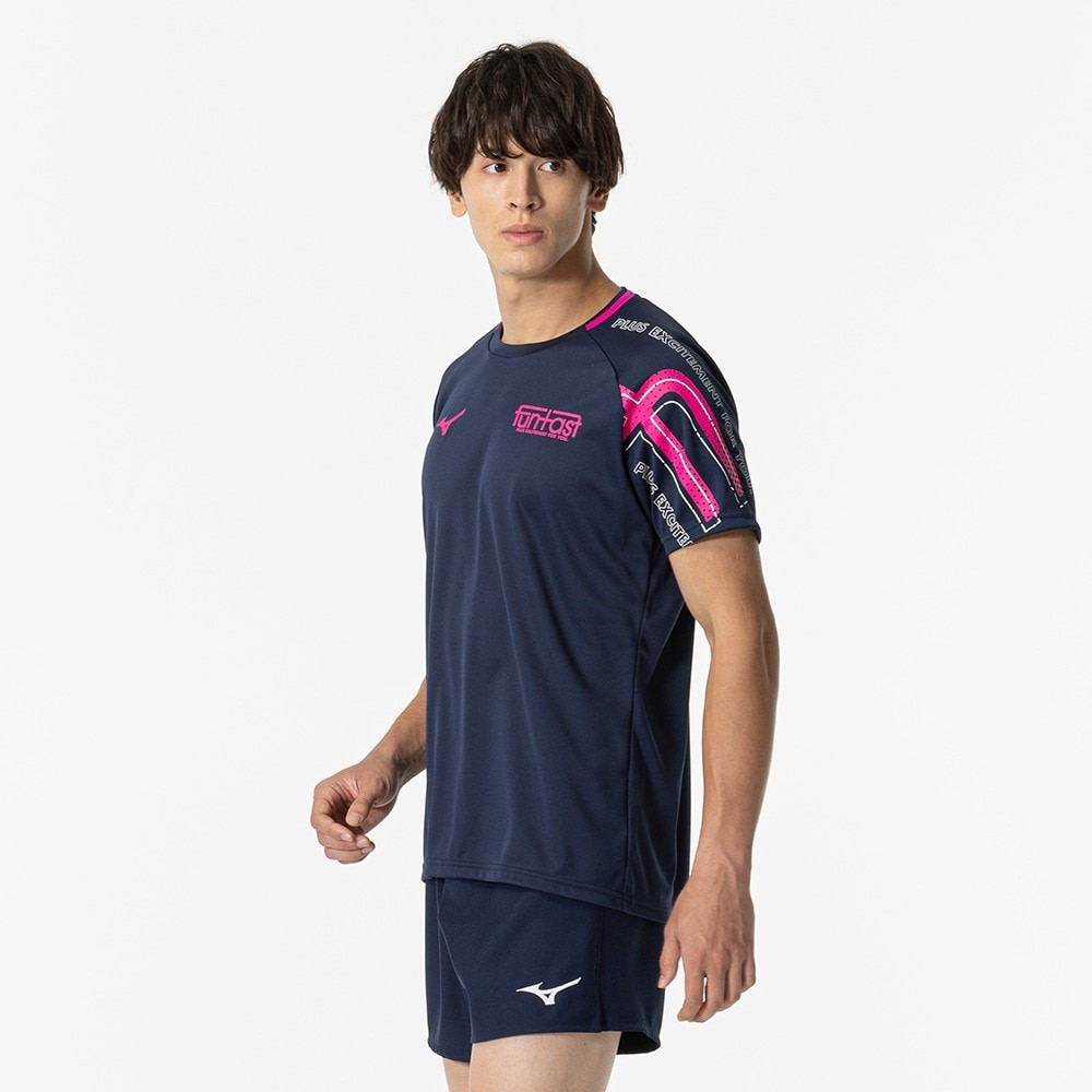 ミズノ（MIZUNO）（メンズ、レディース）バレーボールウェア Funtastプラクティスシャツ 半袖Tシャツ V2MAB10187