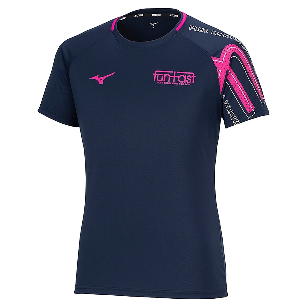 ミズノ（MIZUNO）（メンズ、レディース）バレーボールウェア Funtastプラクティスシャツ 半袖Tシャツ V2MAB10187 速乾