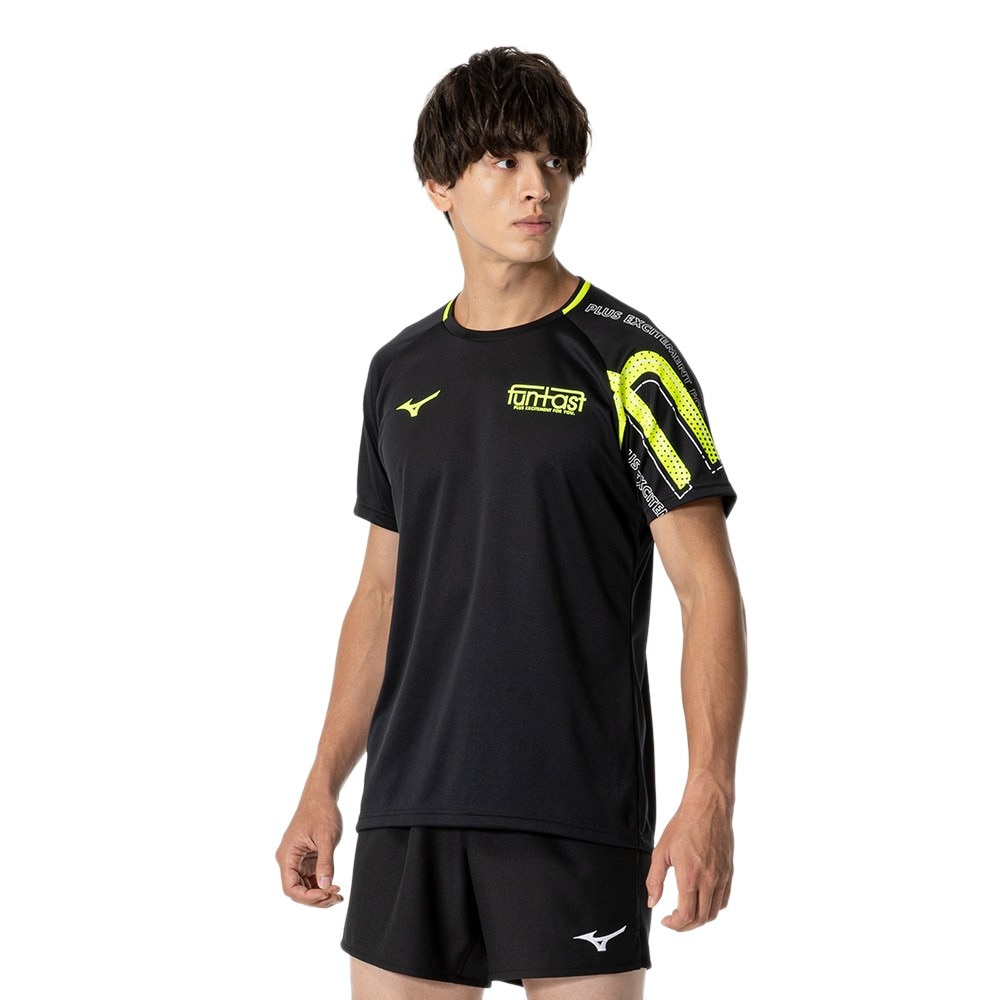 ミズノ（MIZUNO）（メンズ、レディース）バレーボールウェア Funtastプラクティスシャツ 半袖Tシャツ V2MAB10194 速乾