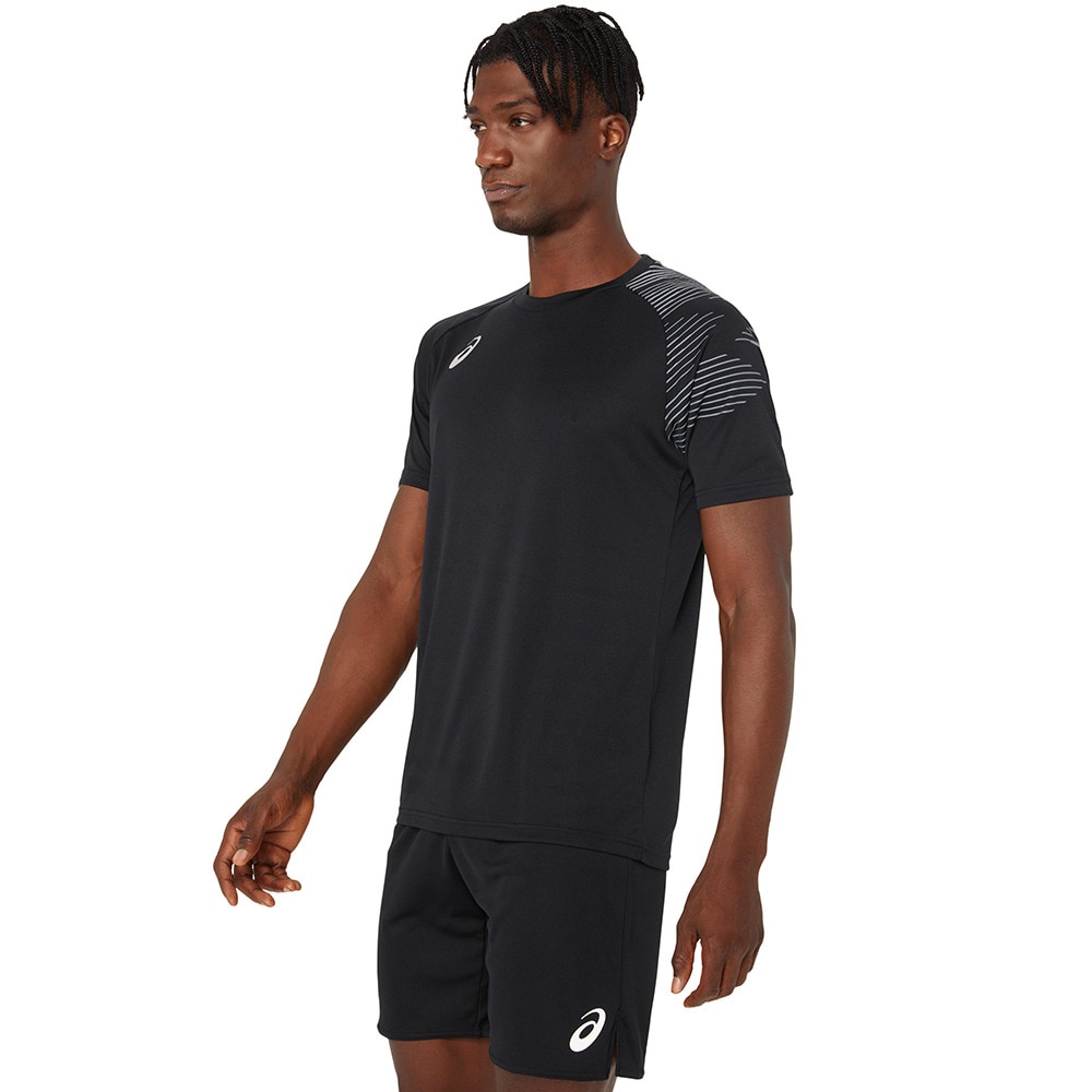 アシックス（ASICS）（メンズ）バレーボールウェア ドライプリント半袖シャツ 2053A160.002 速乾