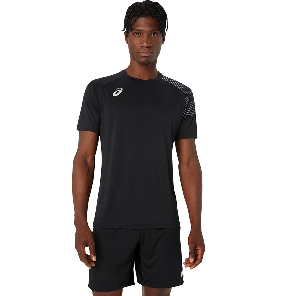 アシックス（ASICS）（メンズ）バレーボールウェア ドライプリント半袖シャツ 2053A160.002 速乾