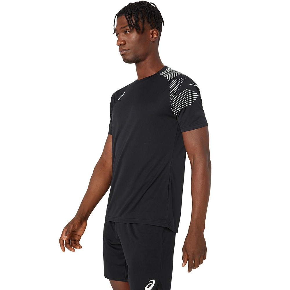 アシックス（ASICS）（メンズ）バレーボールウェア ドライプリント半袖シャツ 2053A160.001 速乾