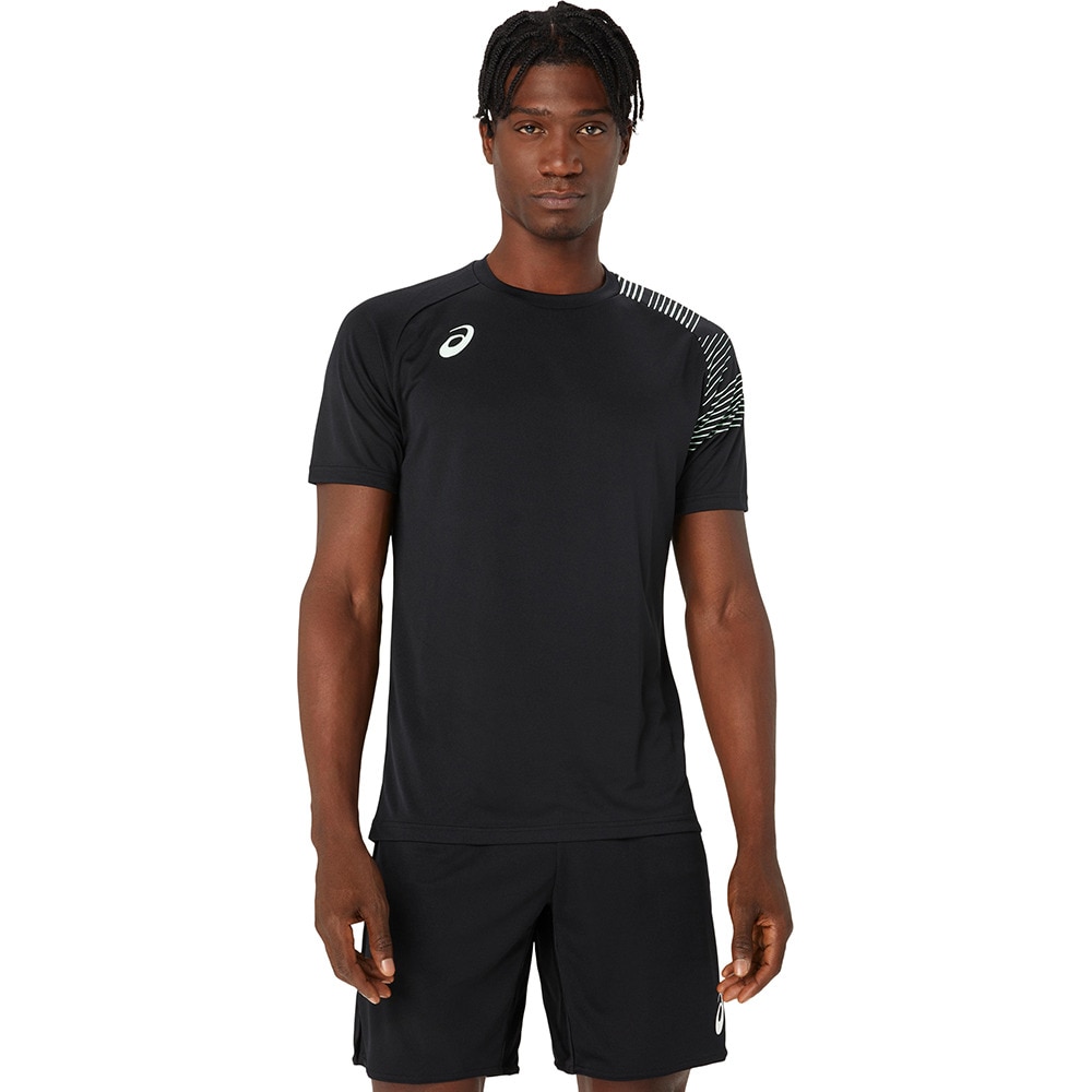 アシックス（ASICS）（メンズ）バレーボールウェア ドライプリント半袖シャツ 2053A160.001 速乾