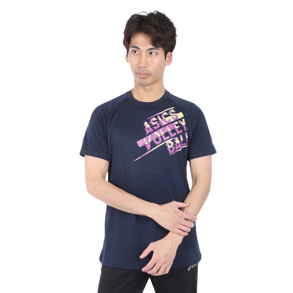 アシックス（ASICS）（メンズ）バレーボールウェア プリント半袖Tシャツ 2053A161.400