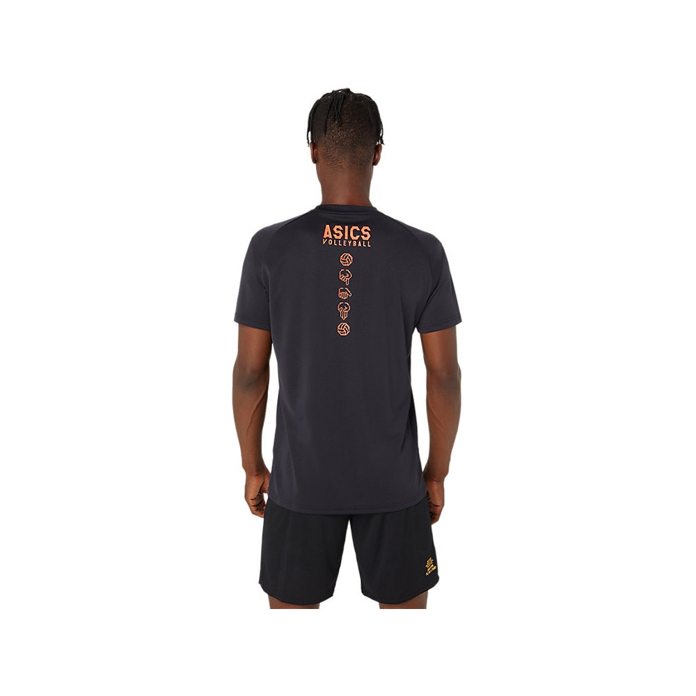 アシックス（ASICS）（メンズ）バレーボールウェア ドライプリント半袖シャツ 2053A162.001 速乾