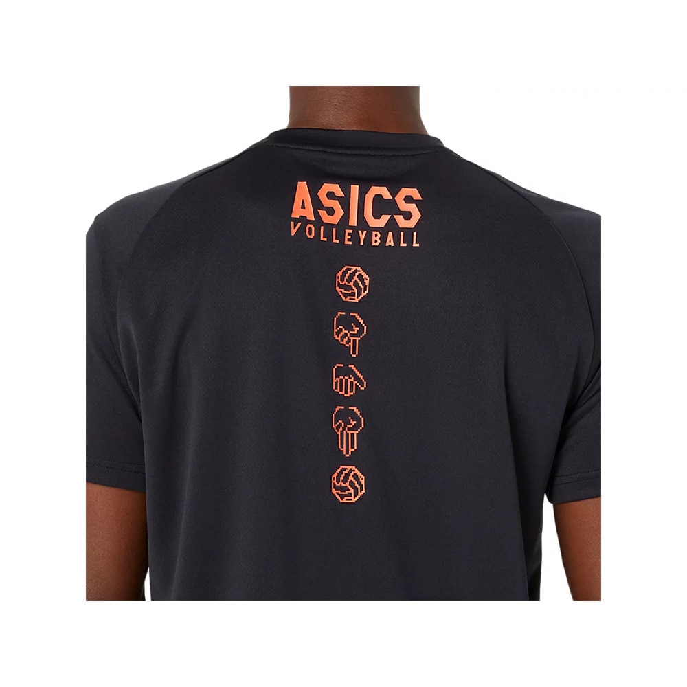 アシックス（ASICS）（メンズ）バレーボールウェア ドライプリント半袖シャツ 2053A162.001 速乾