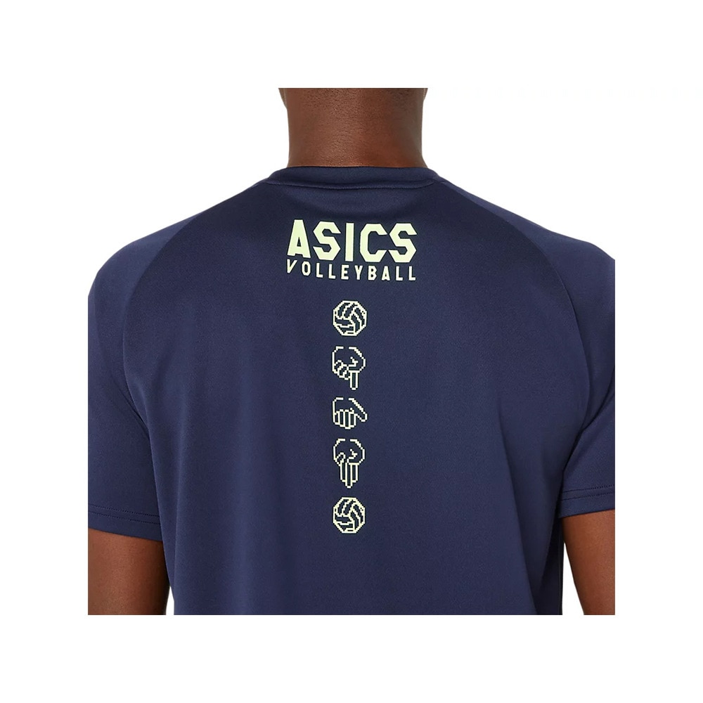 アシックス（ASICS）（メンズ）バレーボールウェア ドライプリント半袖シャツ 2053A162.400