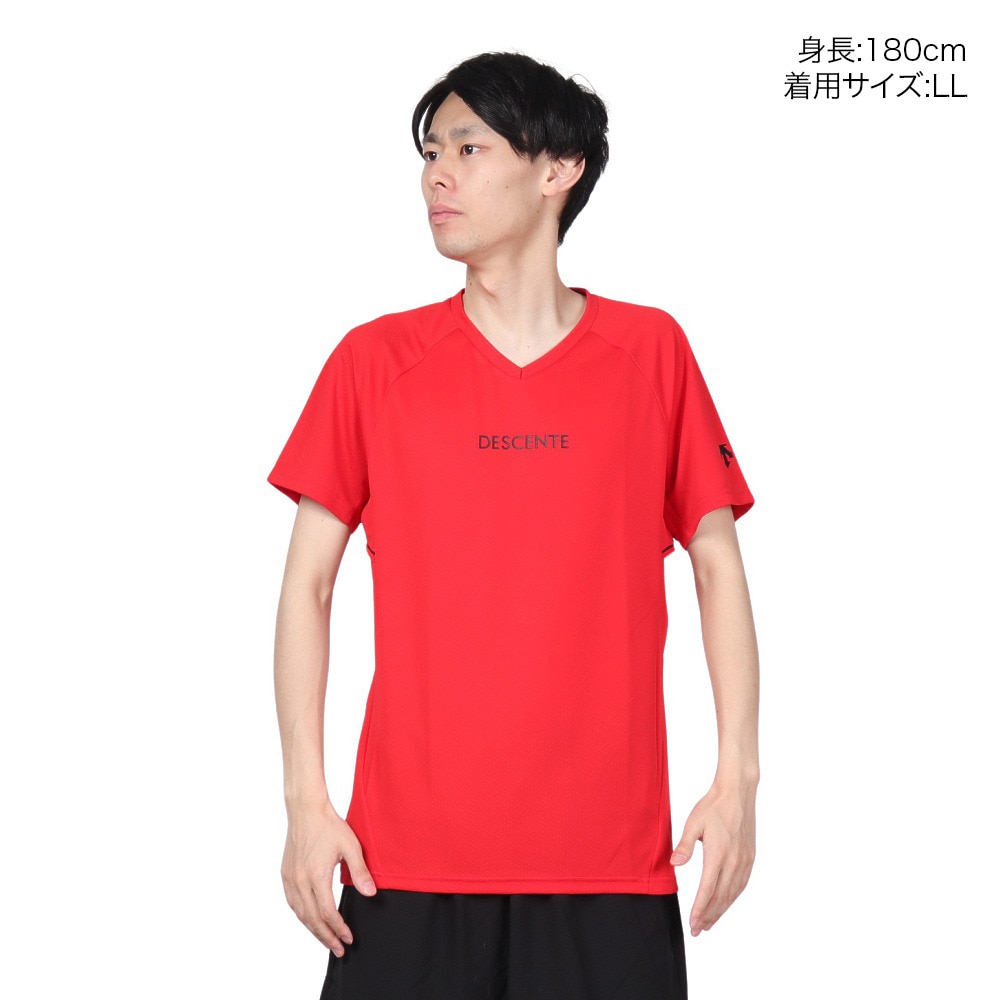 デサント（DESCENTE）（メンズ）バレーボールウェア 半袖バレーボールシャツ DVUXJA50 RED