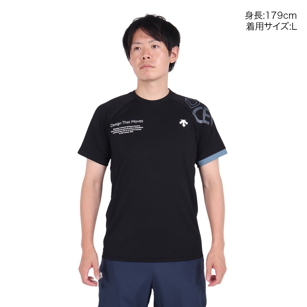デサント（DESCENTE）（メンズ、レディース）バレーボールウェア 半袖シャツ DV4FHT02U BK00