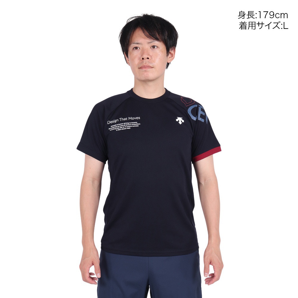 デサント（DESCENTE）（メンズ、レディース）バレーボールウェア 半袖シャツ DV4FHT02U NV00