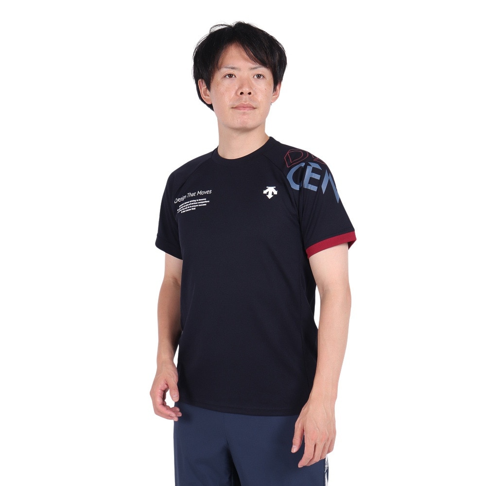 デサント（DESCENTE）（メンズ、レディース）バレーボールウェア 半袖シャツ DV4FHT02U NV00