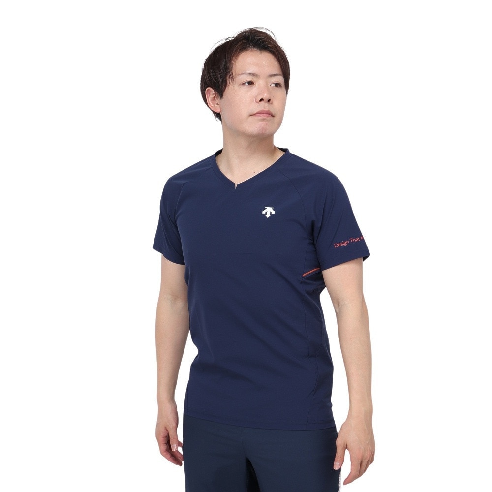 デサント（DESCENTE）（メンズ）バレーボールウェア 半袖バレーボールシャツ DVUWJA50 NV 速乾