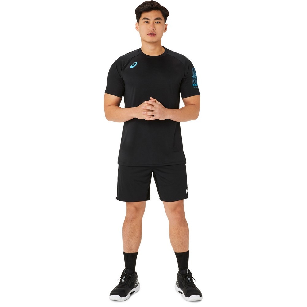 アシックス（ASICS）（メンズ、レディース）バレーボールウェア 半袖シャツ 袖プリント 2053A191.001