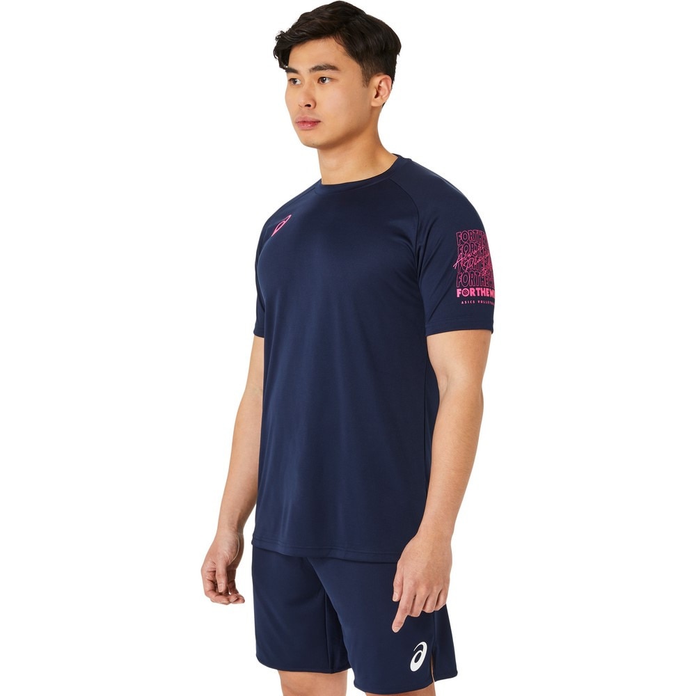 アシックス（ASICS）（メンズ、レディース）バレーボールウェア 半袖シャツ 袖プリント 2053A191.400