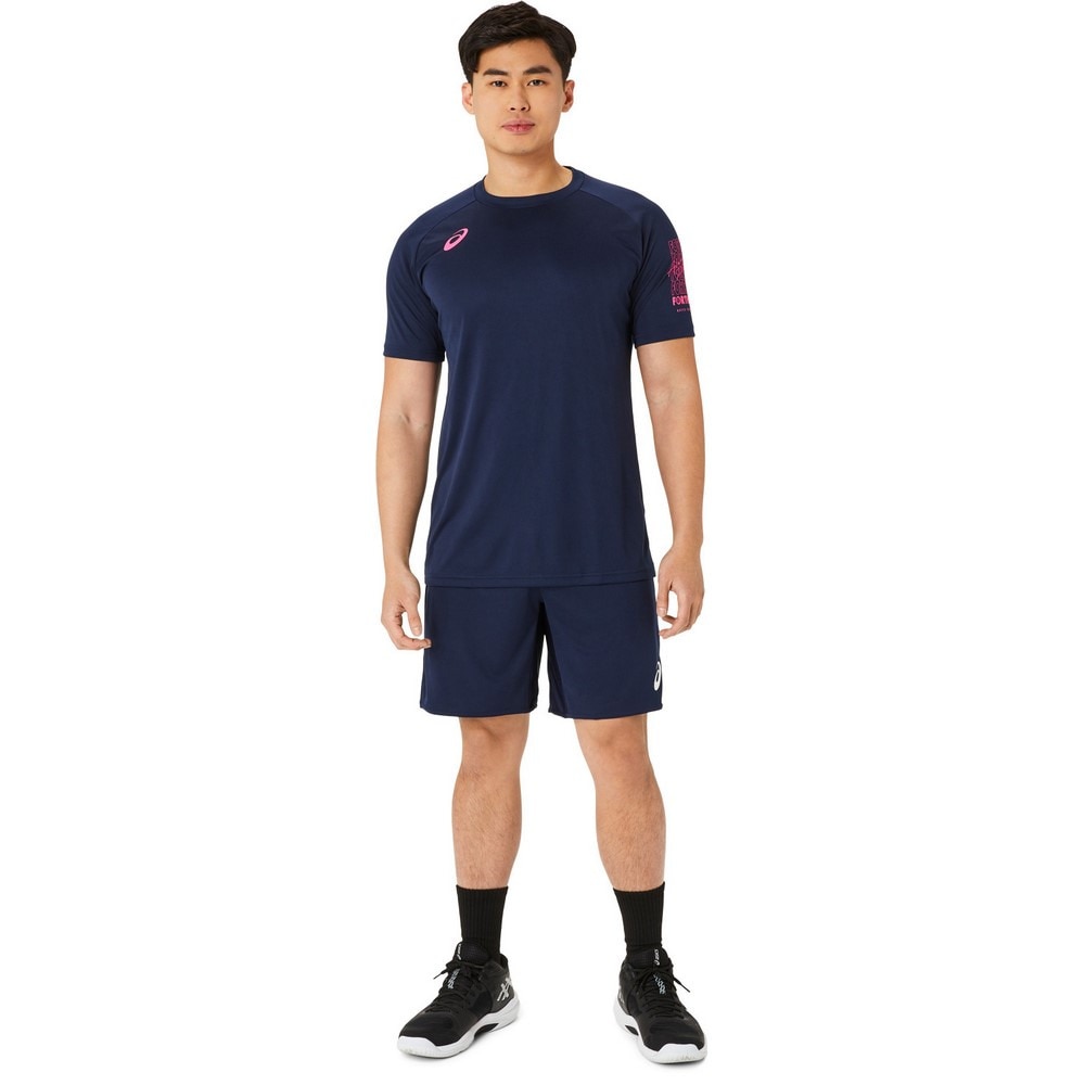 アシックス（ASICS）（メンズ、レディース）バレーボールウェア 半袖シャツ 袖プリント 2053A191.400