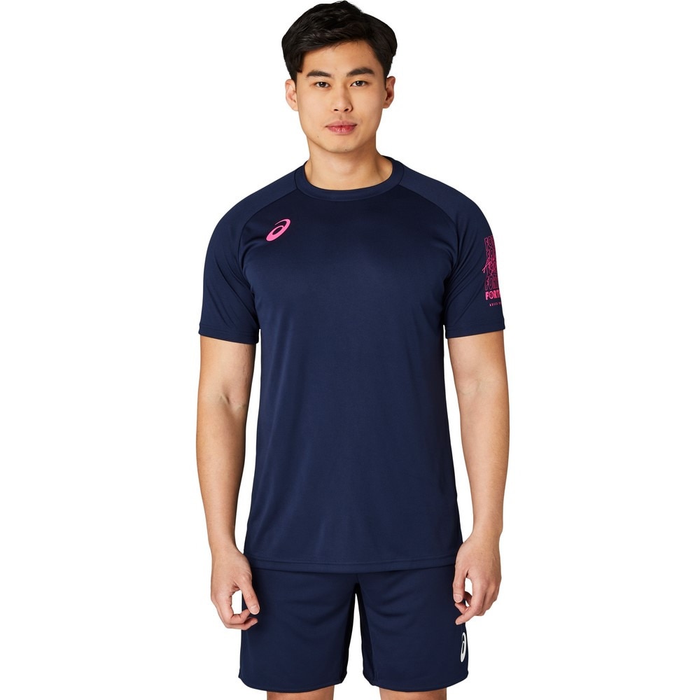 アシックス（ASICS）（メンズ、レディース）バレーボールウェア 半袖シャツ 袖プリント 2053A191.400
